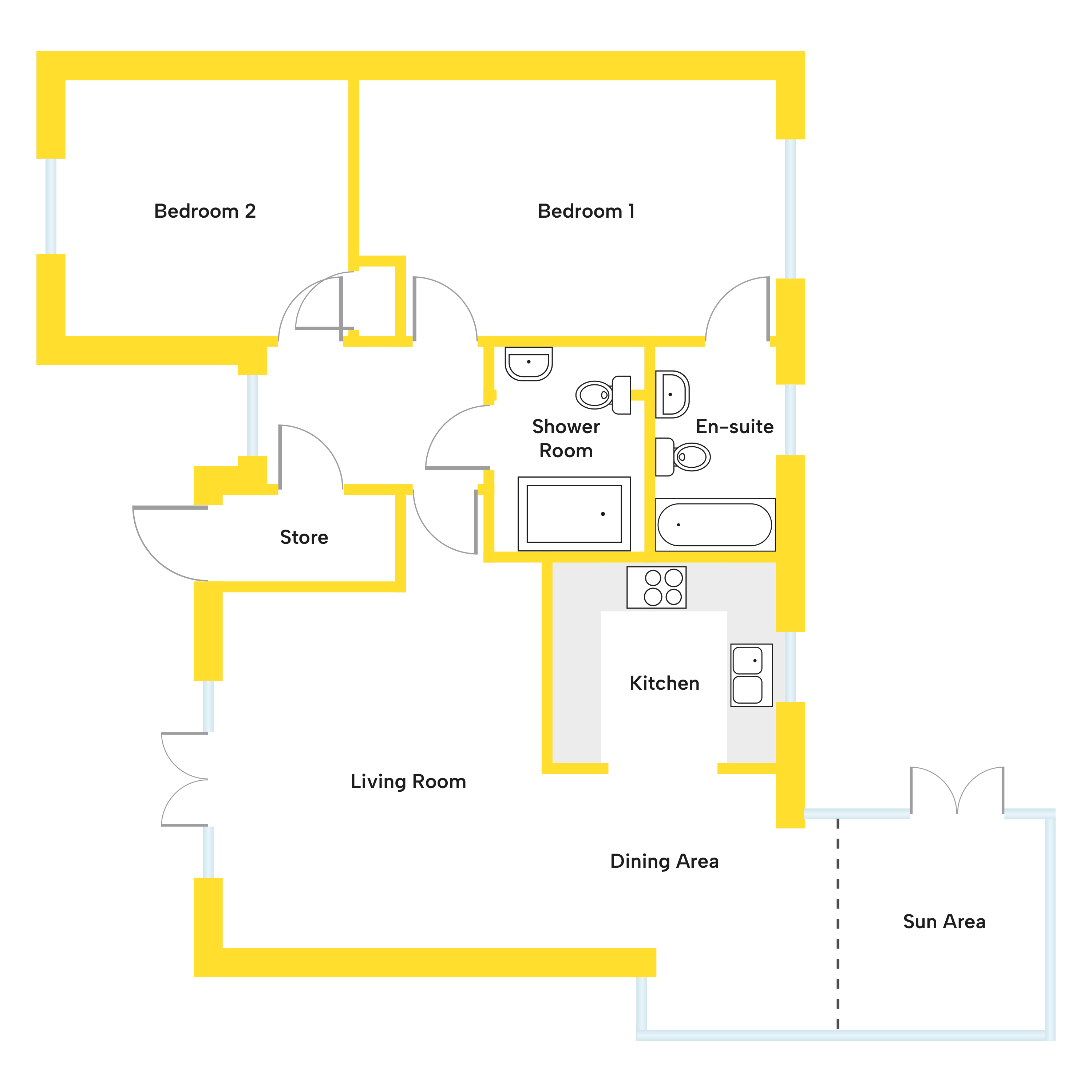 Floor Plan for the Daisy Retirement Bungalow in Abbotsham