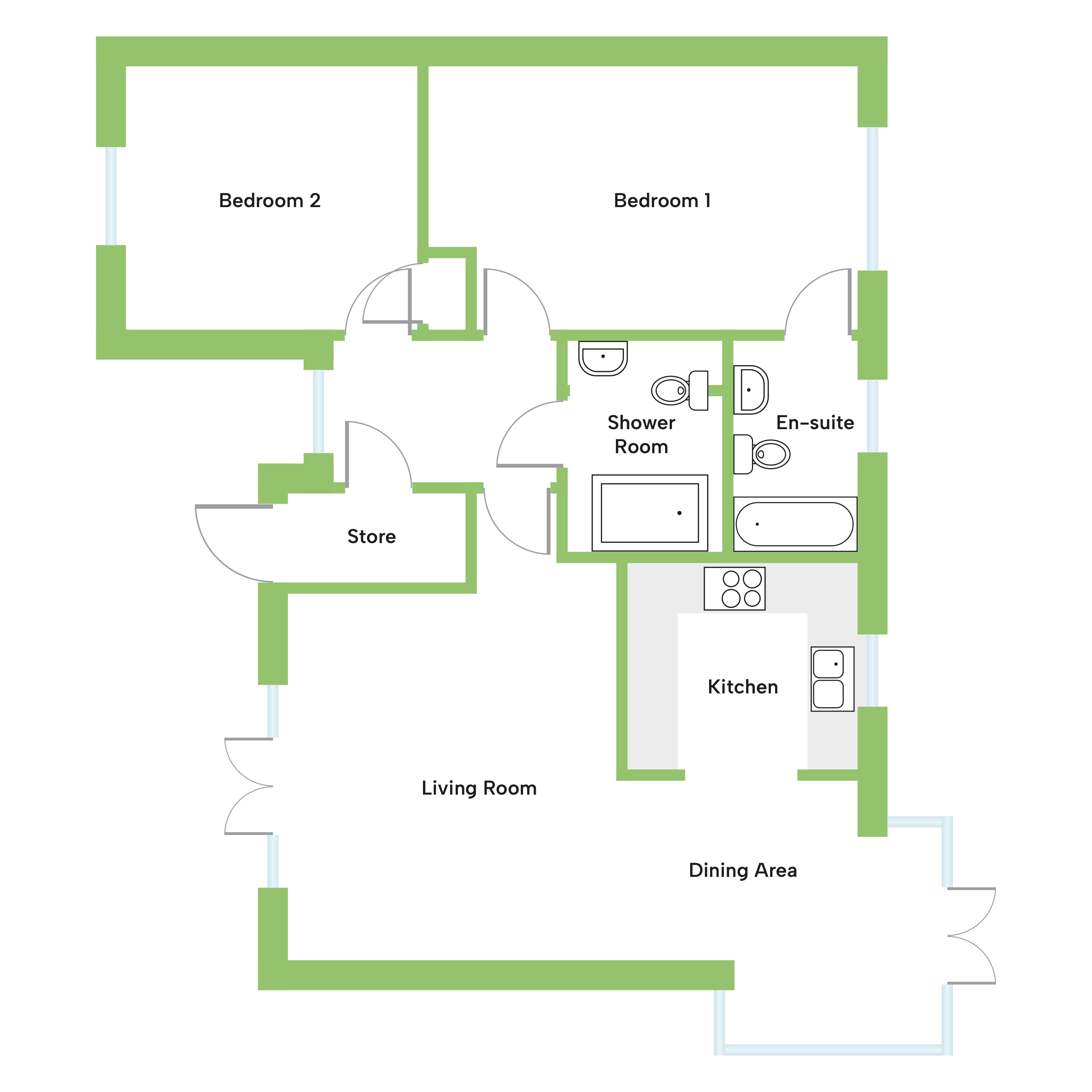 Floor Plan for the Daisy Retirement Bungalow in Abbotsham 