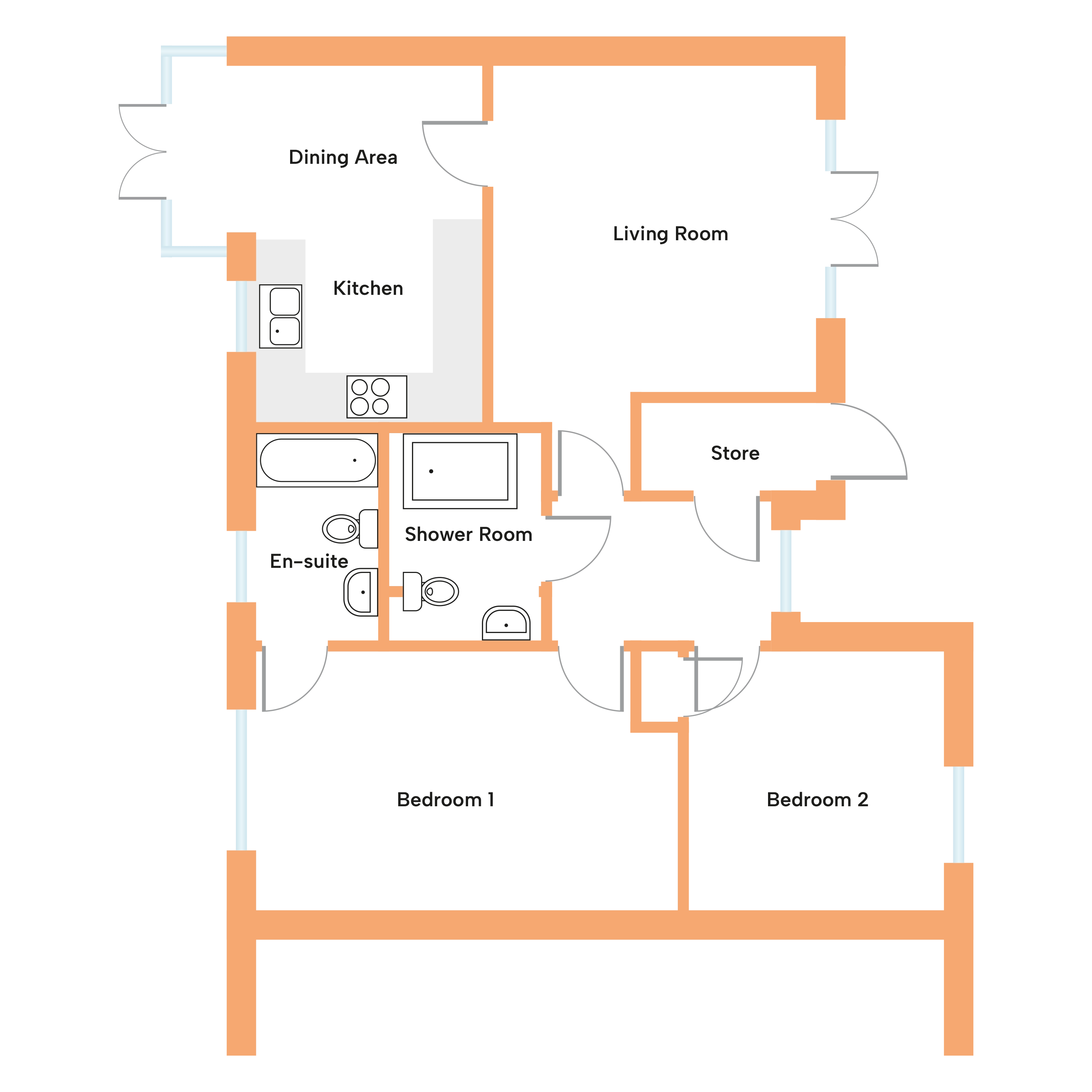 Floor Plan for the Lily Retirement Bungalow in Abbotsham 