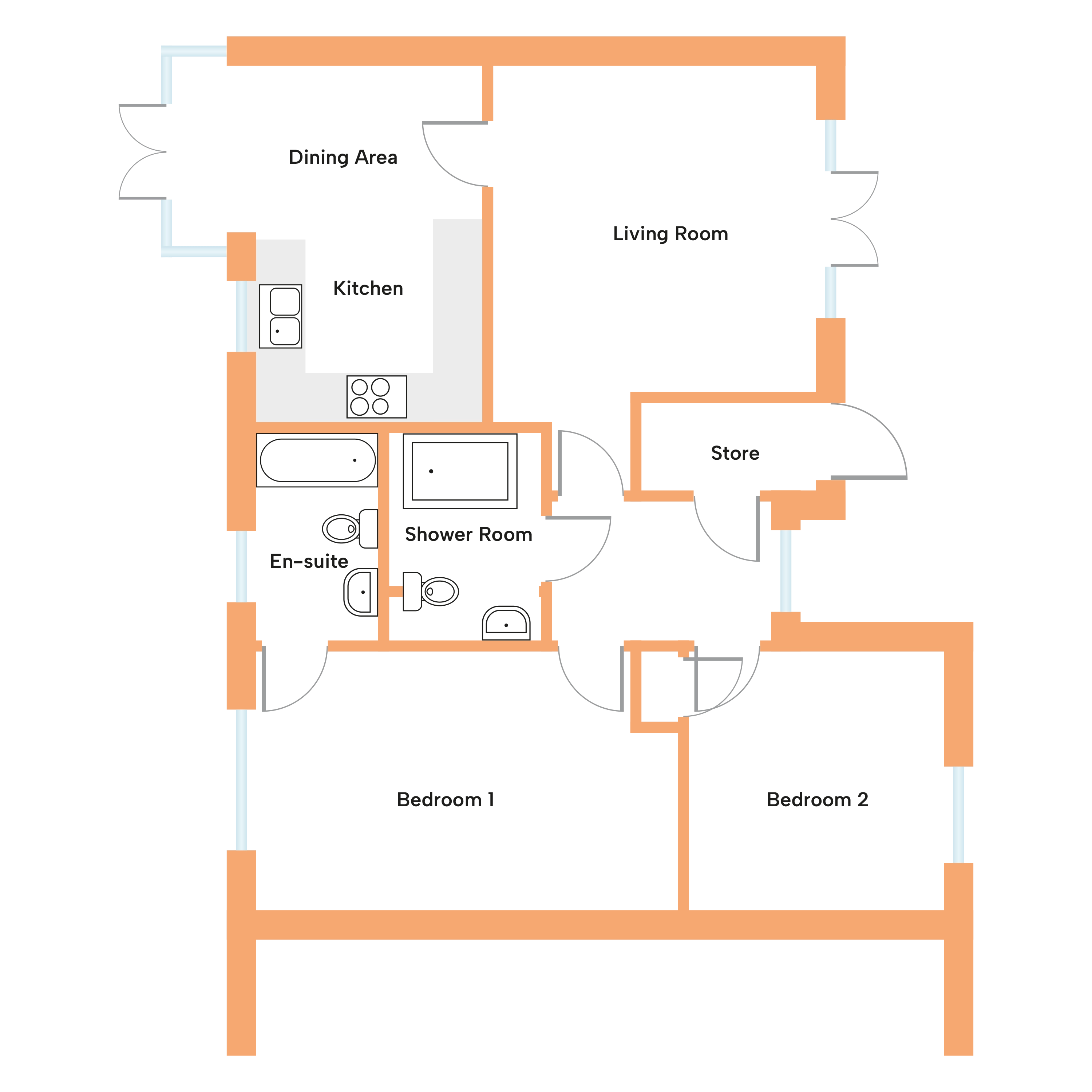 Floor Plan for the Lily Retirement Bungalow in Abbotsham