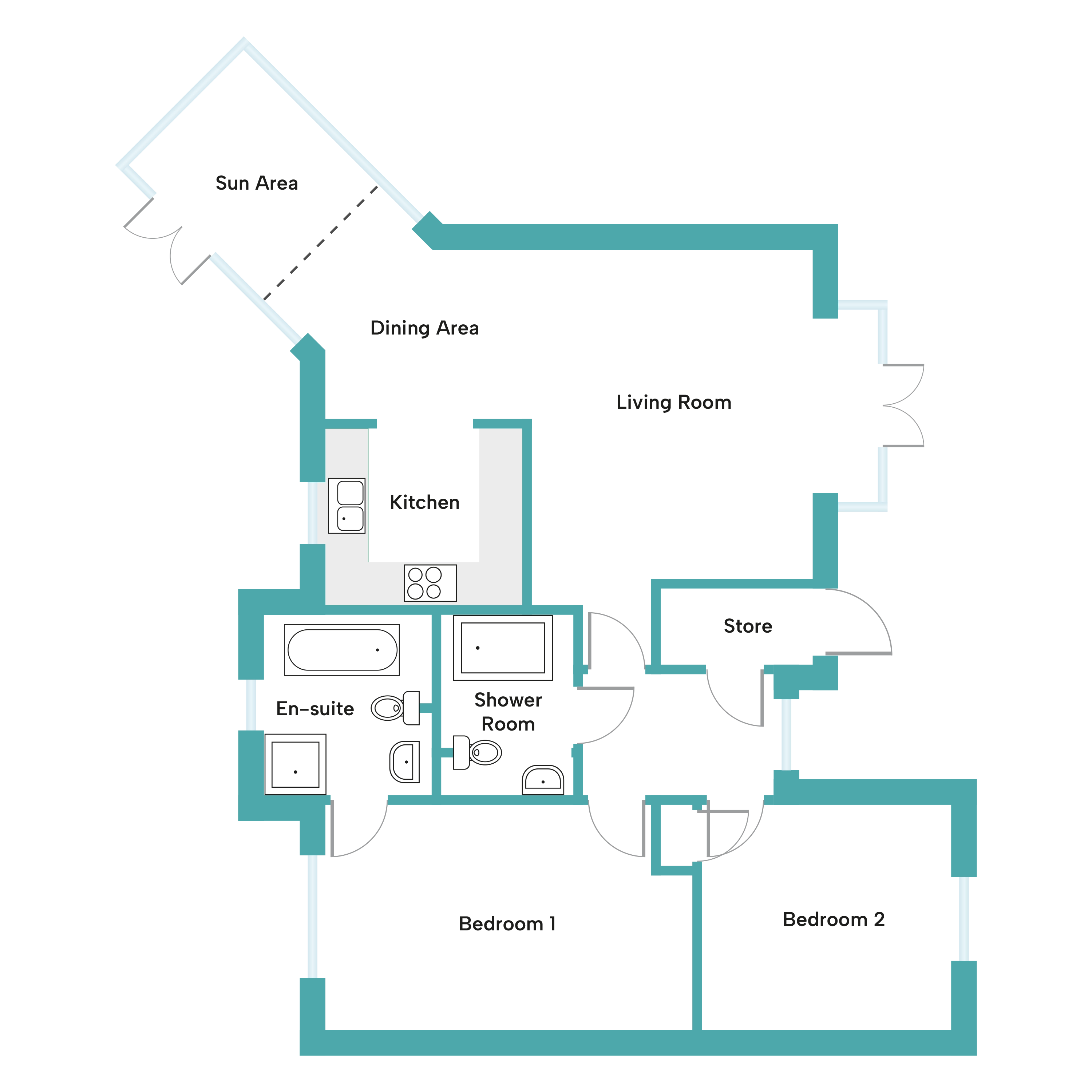 Floor Plan for the Primrose Retirement Bungalow in Abbotsham 