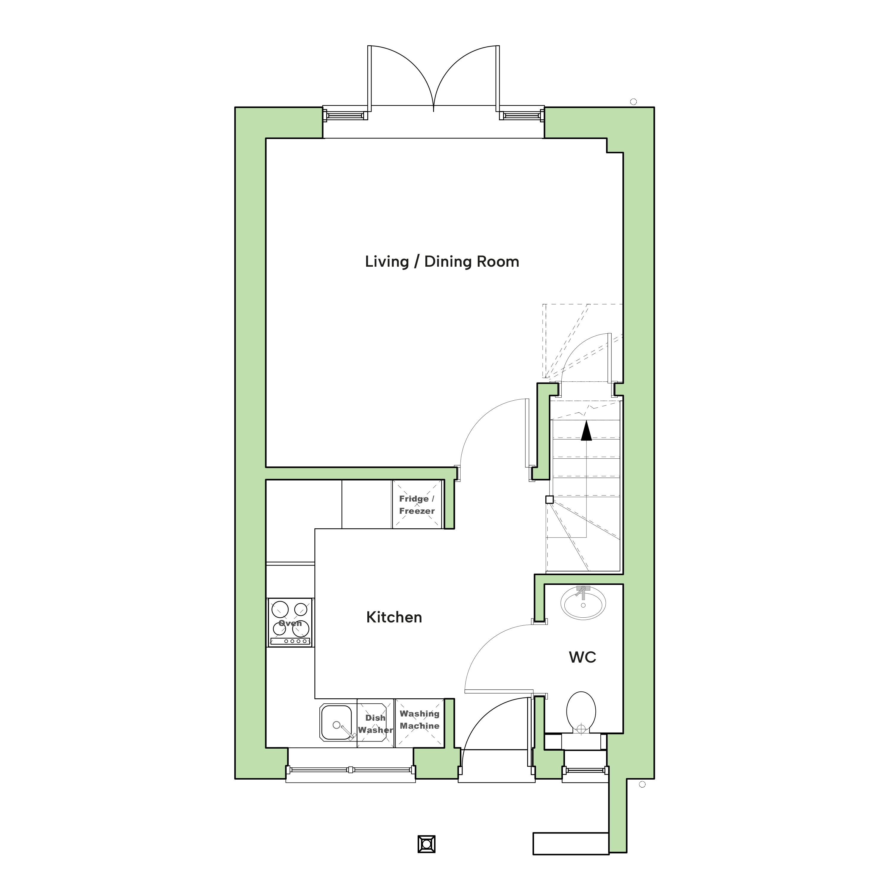 Ground floor floor plan of The Sand Piper