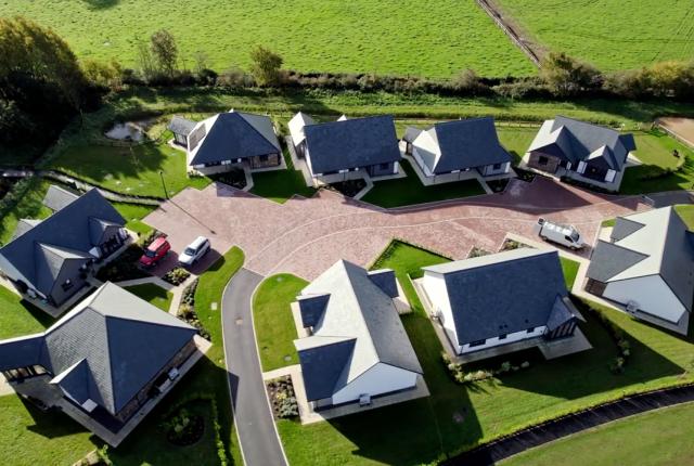 Arial view of Kenwith Meadows Retirement Bungalows in Abbotsham