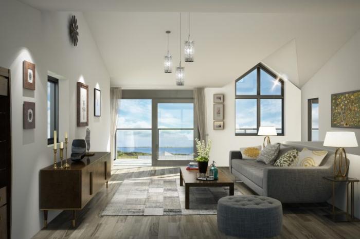 Interior of new home in Appledore with view of Estuary