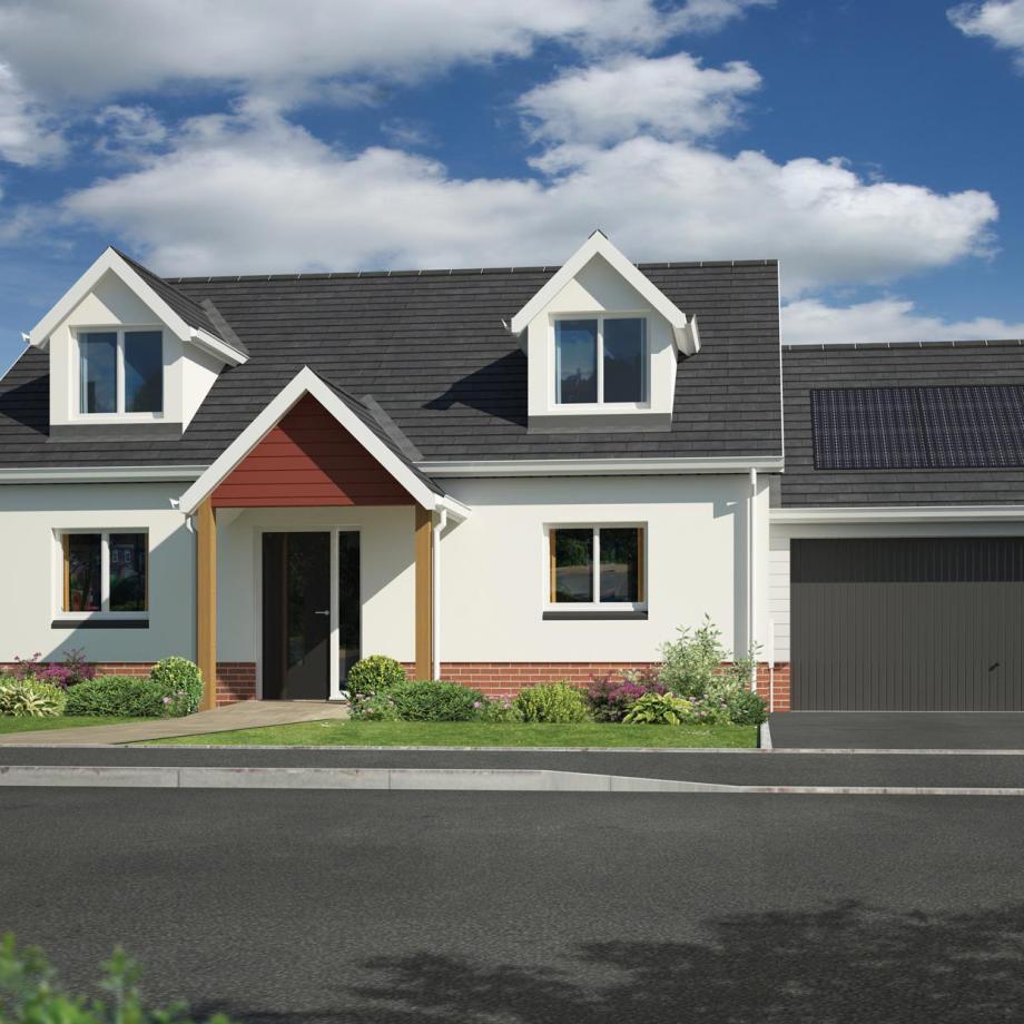 Exterior of Plot 4 Bungalow at The Pines development in Westward Ho!