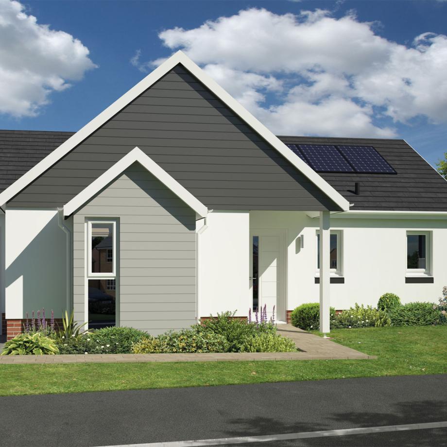 Exterior of new bungalow at Anchorwood View in Barnstaple