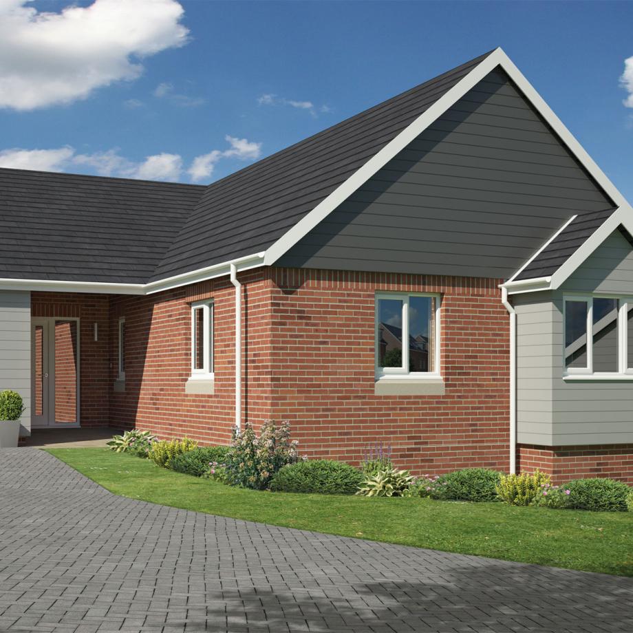 Exterior of new bungalow at Anchorwood View in Barnstaple