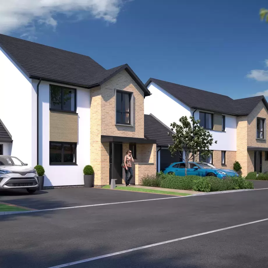 Street scene of Heanton Lea Gardens new homes in Braunton
